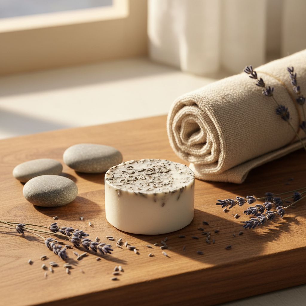 Jabón Blanco Premium · Leche de Cabra & Lavanda