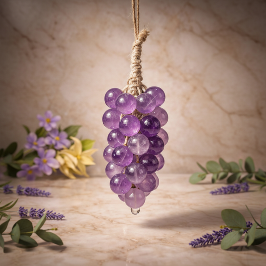 Jabón Decorativo Uva Morada en Cordel – Esencia Ylang-Ylang (20 Uvas)